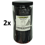 Electriduct Nylon Cable Tie Kit- 650 pcs- Assort. Lengths 4", 6", 8", 11"- Black CT-KIT-SM-BK